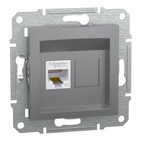 ASFORA 1xRJ45 Cat5e UTP aljzat, acél