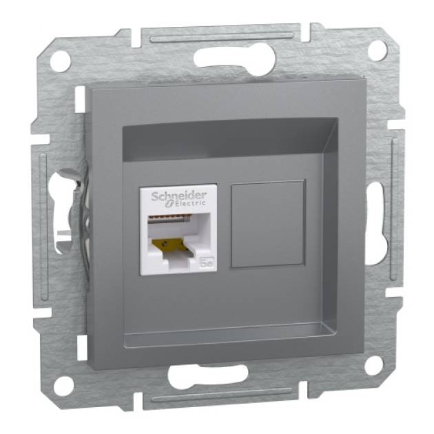 ASFORA 1xRJ45 Cat5e UTP aljzat, acél 