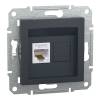 ASFORA 1xRJ45 Cat5e UTP aljzat, antracit 