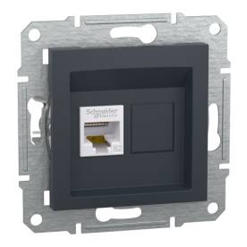 ASFORA 1xRJ45 Cat5e UTP aljzat, antracit
