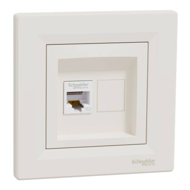 ASFORA 1xRJ45 Cat5e UTP aljzat, bézs 