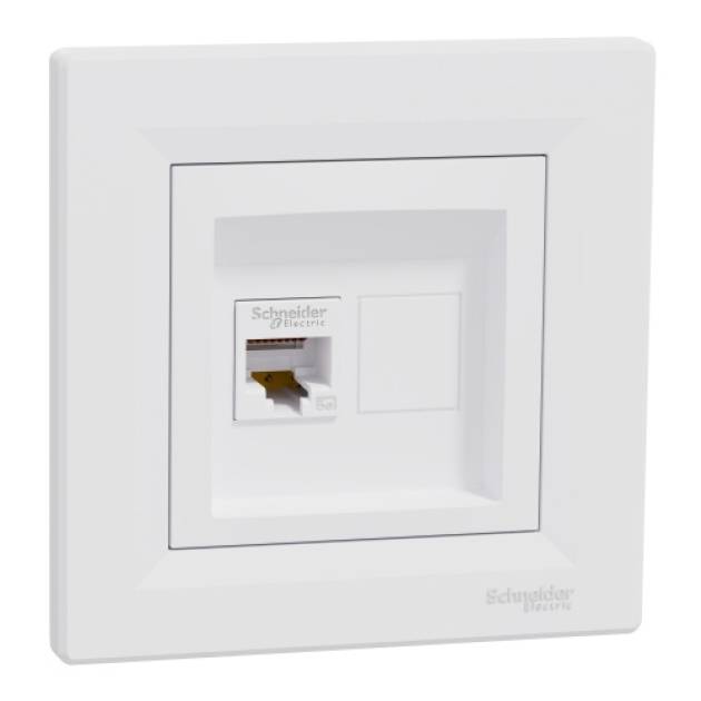 ASFORA 1xRJ45 Cat5e UTP aljzat, fehér 