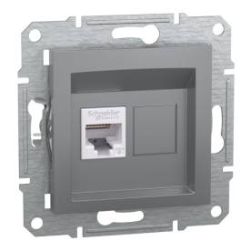 ASFORA 1xRJ45 Cat6 UTP aljzat, acél