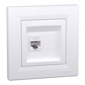 ASFORA 1xRJ45 Cat6 UTP aljzat, fehér