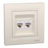 ASFORA 2xRJ45 Cat5e UTP aljzat, bézs 