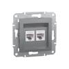 ASFORA 2xRJ45 Cat6 UTP aljzat, acél 