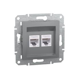 ASFORA 2xRJ45 Cat6 UTP aljzat, acél