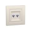 ASFORA 2xRJ45 Cat6 UTP aljzat, bézs 