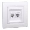 ASFORA 2xRJ45 Cat6 UTP aljzat, fehér 
