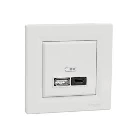 ASFORA Dupla USB gyorstöltő, A+C, 45W, fehér