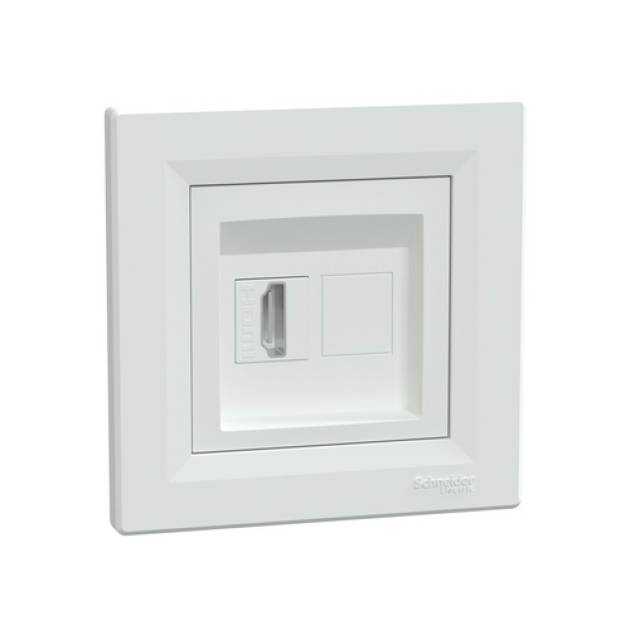 ASFORA HDMI aljzat, kerettel, fehér 