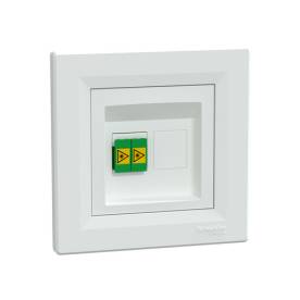 ASFORA Optikai csatlakozó, LC APC duplex, kerettel, fehér