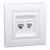 ASFORA RJ45 Cat5e UTP + RJ12 aljzat, fehér 