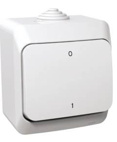 CEDAR PLUS Kétpólusú kapcsoló, IP44, fehér (102)