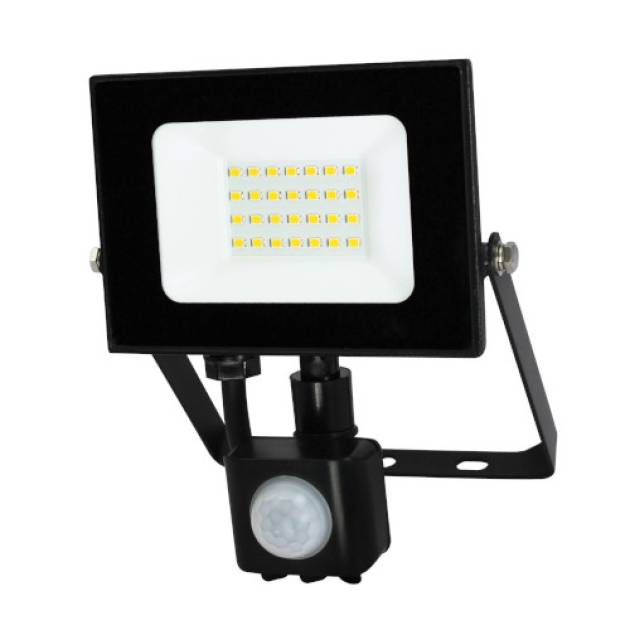 Commel LED reflektor Economy Line 20W 1600lm 4000K IP44 mozgásérzékelővel fekete 