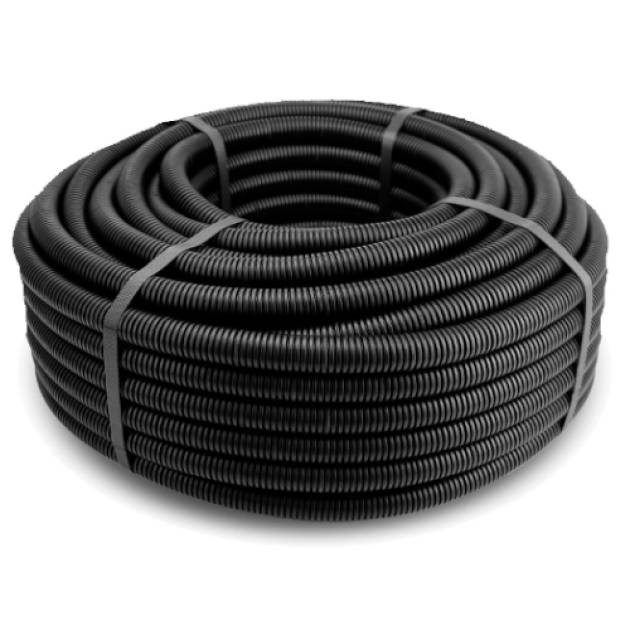 COURBI Domo Spiral Eco - 750N, UV álló, halogénmentes, fekete gégecső 32mm