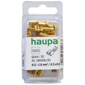 Csúszósaru 15mm hüvely szigeteletlen lapos 4,8x0,5 mm sárgaréz 0.5-1,25mm2 Haupa
