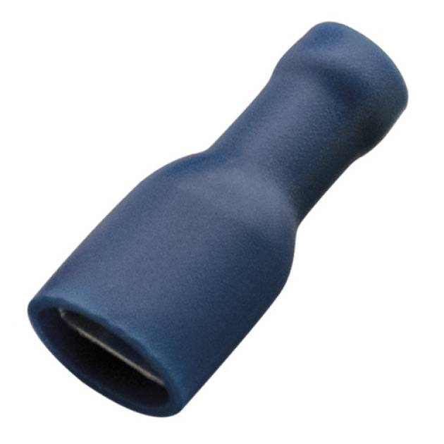 Csúszósaru 22mm hüvely teljesen szigetelt kék lapos 6,3x0,8 mm sárgaréz 1.5-2,5m 