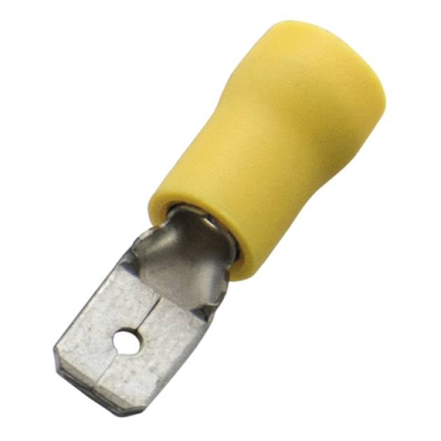 Csúszósaru 24,5mm dugó részlegesen szigetelt sárga lapos 6,3x0,8 mm sárgaréz 4-6 