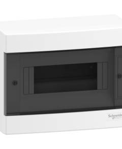EASY9 EU Kiselosztó, füstszínű ajtó, falon kívüli, 1x8 modul, PEN