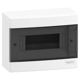 EASY9 EU Kiselosztó, füstszínű ajtó, falon kívüli, 1x8 modul, PEN