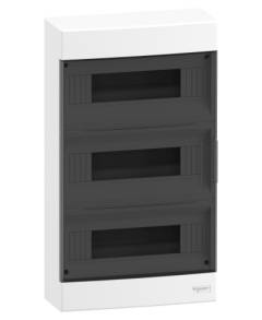 EASY9 EU Kiselosztó, füstszínű ajtó, falon kívüli, 3x12 modul, PEN