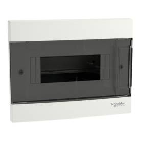 EASY9 EU Kiselosztó, füstszínű ajtó, süllyesztett, 1x8 modul, PEN