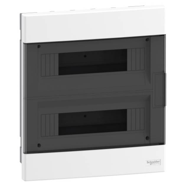 EASY9 EU Kiselosztó, füstszínű ajtó, süllyesztett, 2x12 modul, PEN 
