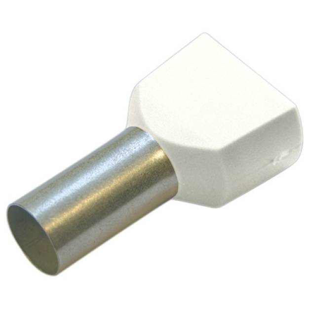 Érvéghüvely szigetelt iker 2x 0.5mm2 8mm fehér Haupa 