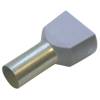 Érvéghüvely szigetelt iker 2x 0.75mm2 8mm szürke Haupa 