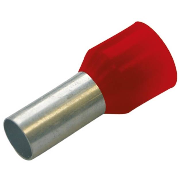 Érvéghüvely szigetelt normál 1.5mm2 8mm piros Haupa 