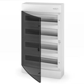 FALON KÍVÜLI KISELOSZTÓ DOBOZ, C SOROZAT, 72 MODULOS, ÁTLÁTSZÓ AJTÓ, 4 SOR