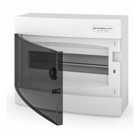 Falon kívüli lakáselosztó doboz, C sorozat, 12modulos, átlátszó ajtó-1soros, 287