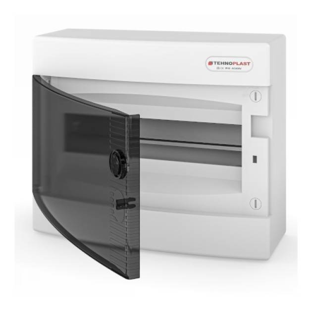 Falon kívüli lakáselosztó doboz, C sorozat, 12modulos, átlátszó ajtó-1soros, 287 