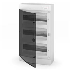 Falon kívüli lakáselosztó doboz, C sorozat, 36 modulos, átlátszó ajtó, 3 soros,2