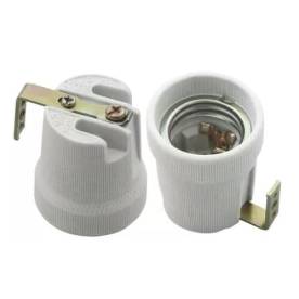 Foglalat E27 porcelán, rögzítőfüles