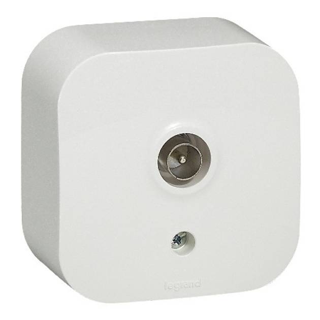 Forix IP20 falon kívüli TV antenna-csatlakozóaljzat, végzáró fehér 