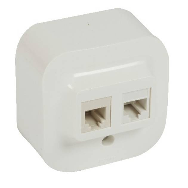Forix IP20 fk 1xRJ45 Cat5e UTP informatikai + RJ11 telefoncsatlakozóaljzat fehér 