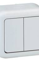 Forix IP44 falon kívüli kettős váltókapcsoló 10 AX - 250 V~ fehér