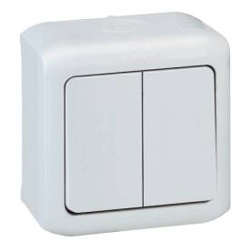 Forix IP44 falon kívüli kettős váltókapcsoló 10 AX - 250 V~ fehér