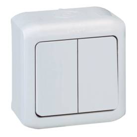 Forix IP44 falon kívüli kettős váltókapcsoló 10 AX - 250 V~ szürke