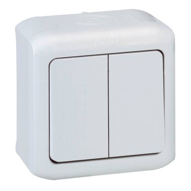 Forix IP44 falon kívüli kettős váltókapcsoló 10 AX - 250 V~ szürke 