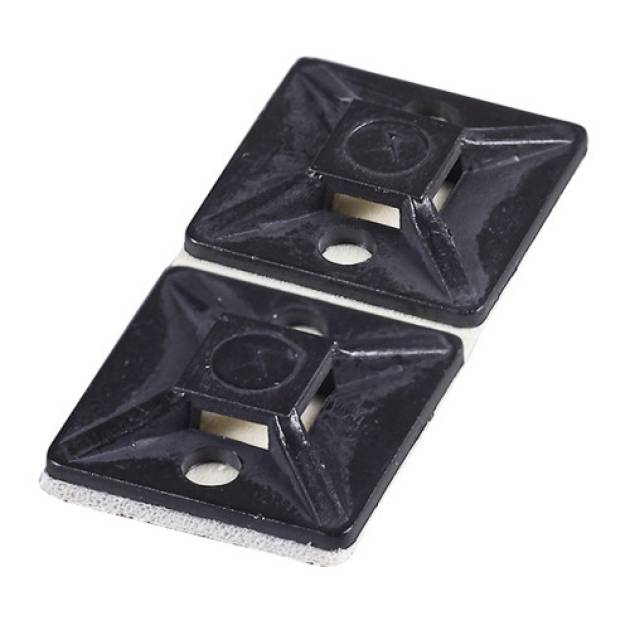 Kötegelő talp öntapadós és csavarozható 28x28x4,8 mm fekete 