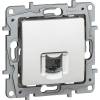 Niloé 1xRJ45 Cat.6 STP aljzat, csavaros, köröm nélkül, fehér 