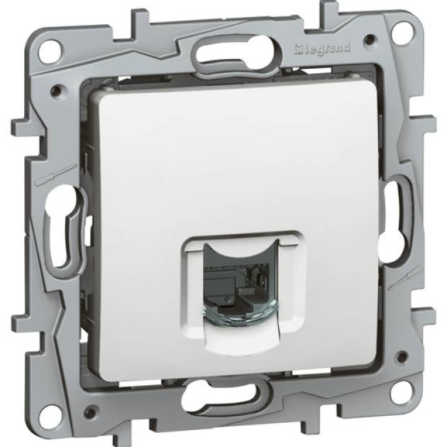 Niloé 1xRJ45 Cat.6 STP aljzat, csavaros, köröm nélkül, fehér 