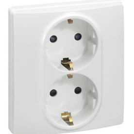 Niloé 2×2P+F csatlakozóaljzat (csavaros), fehér