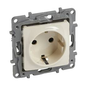 Niloé 2P+F csatlakozóaljzat, (csavaros), bézs