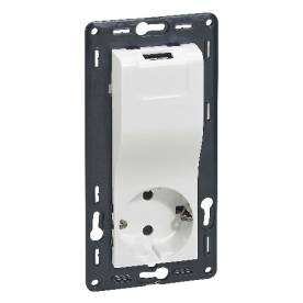 Niloé 2P+F / USB kombinált csatlakozóaljzat, fehér