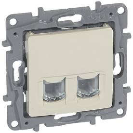Niloé 2xRJ45 Cat.5 UTP csatlakozóaljzat, bézs