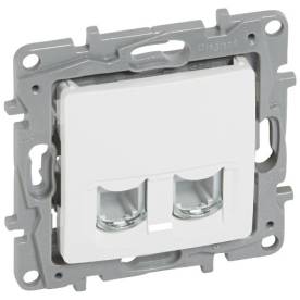 Niloé 2xRJ45 Cat.6 FTP körmös aljzat, fehér